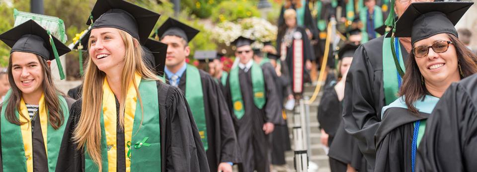 Graduates entering Redwood Bowl